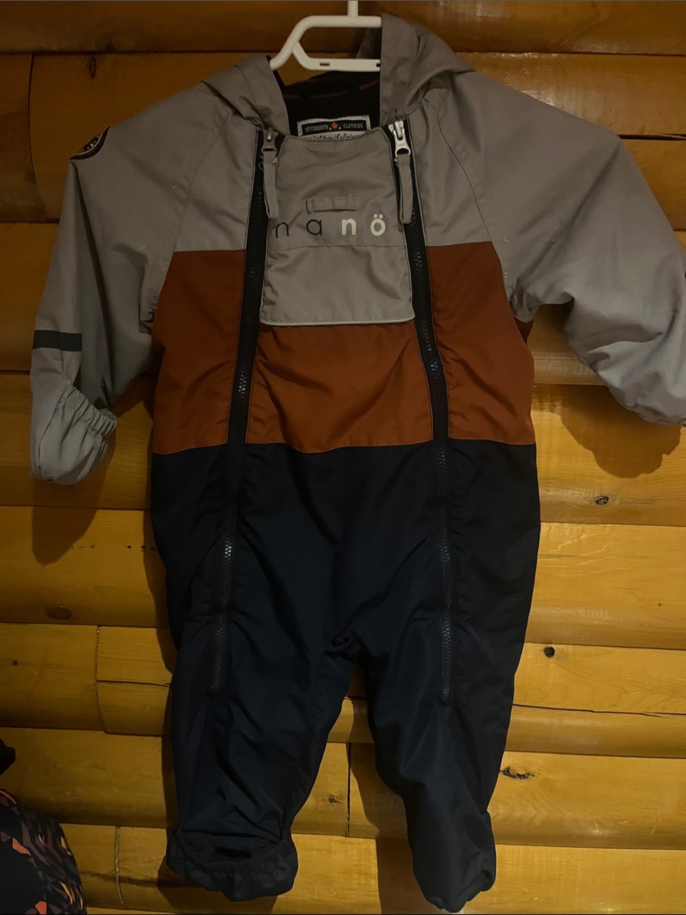 Nano Colorblock Kids Jumpsuit in Gray, Brown & Black